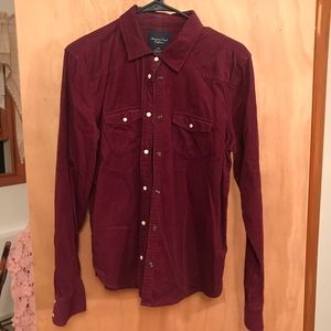 Large Burgundy Corduroy Button Up
